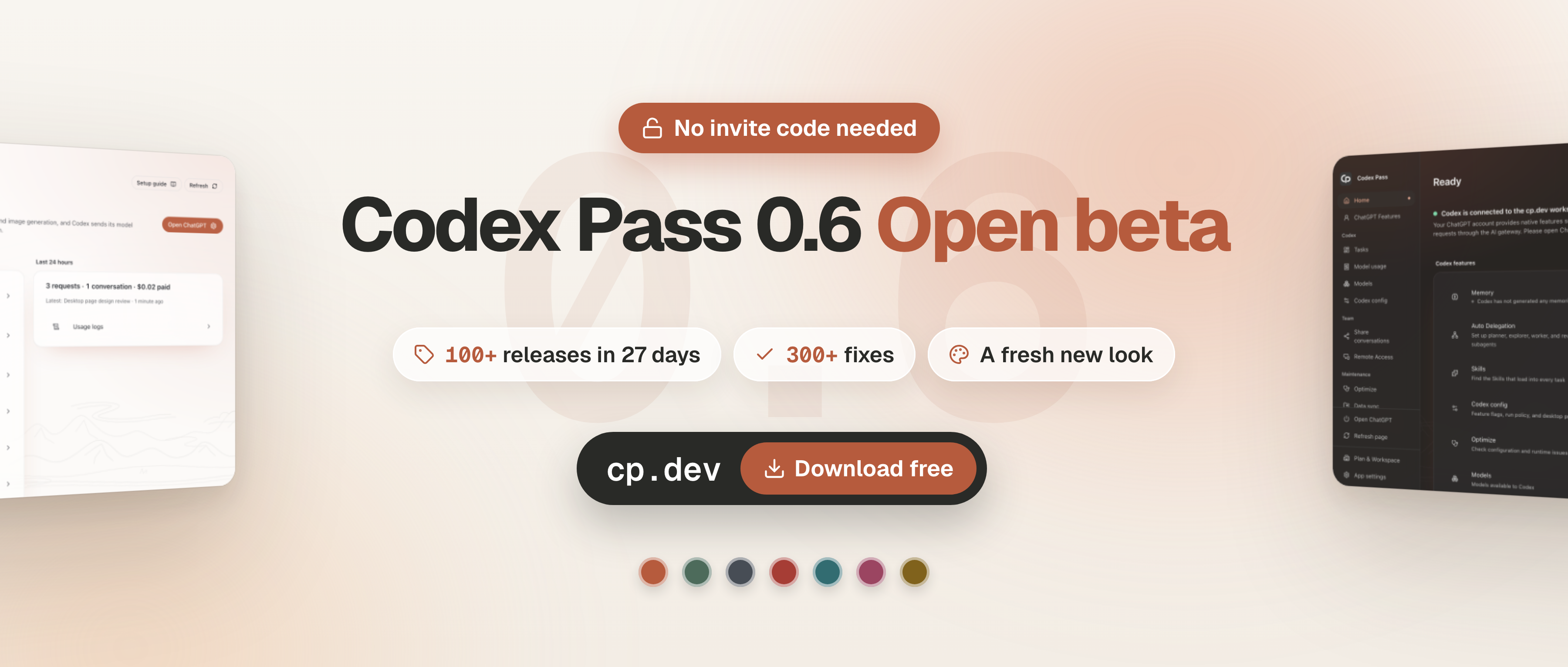 Codex Pass 0.6 open beta — no invite code needed, download free